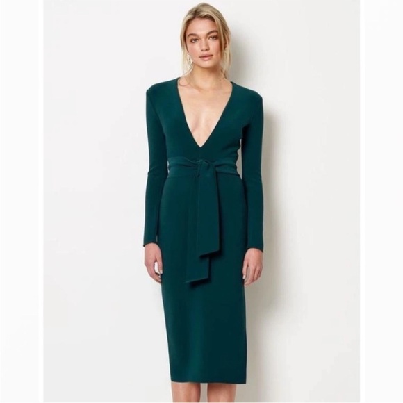 Revolve Bec & Bridge Emerald Green Tasha Midi Dress US size 4 - Picture 1 of 13